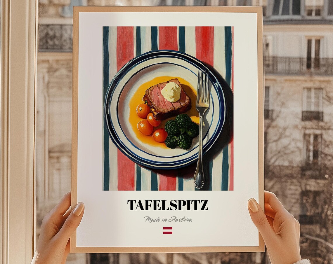 Tafelspitz Wall Art Print Poster Austrian Cuisine Boiled Beef Friend Gift Austria Cafe