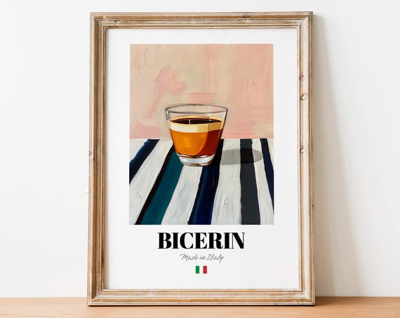 Vintage Bicerin Cup Print Poster Sweet Coffee Art For Culinary Spaces