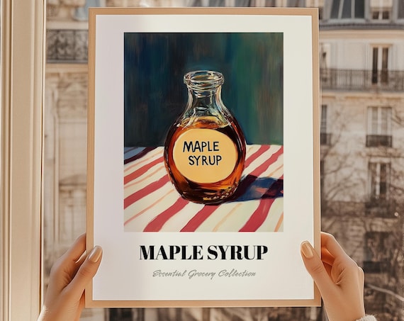 Maple Syrup Sweeteners Poster, Pantry Decor