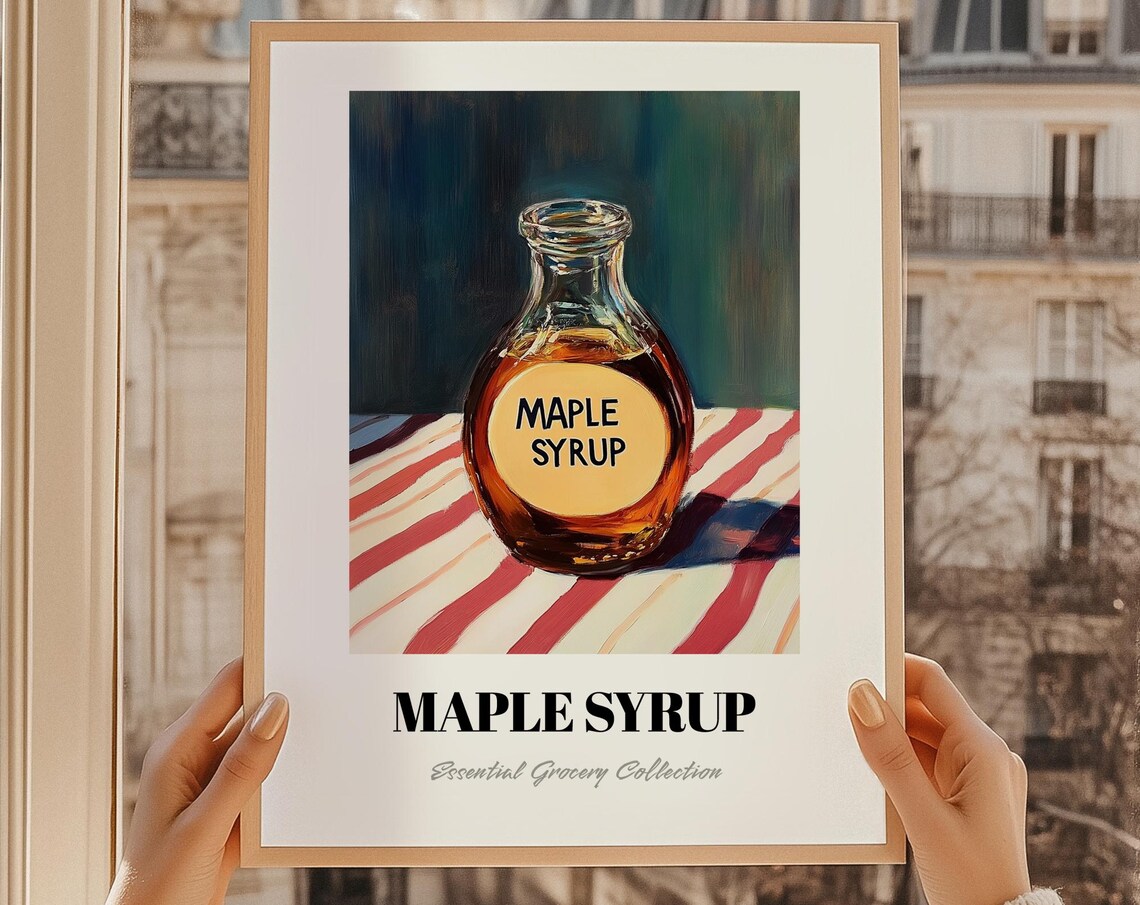 Maple Syrup Sweeteners Poster, Pantry Decor