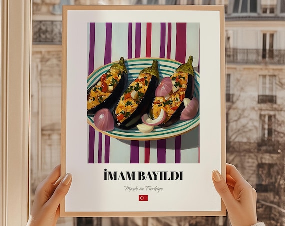 Imam Bayld Painting Turkish Kitchen Wall Art Food Illustration Cuisine Poster