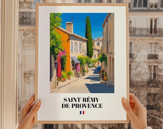 Saint Remy de Provence France Village Street Oil Painting Travel Poster