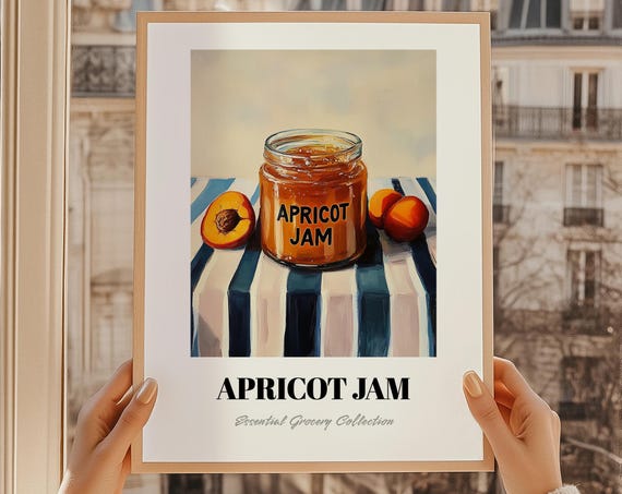 Apricot Jam Art Pantry Wall Print Cooking Gift Restaurant Decor Kitchen