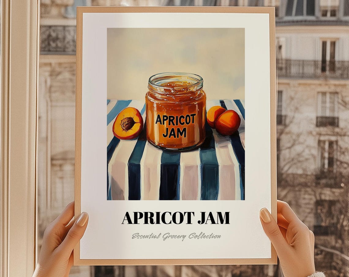Apricot Jam Jar Painting Essential Grocery Collection Kitchen Poster
