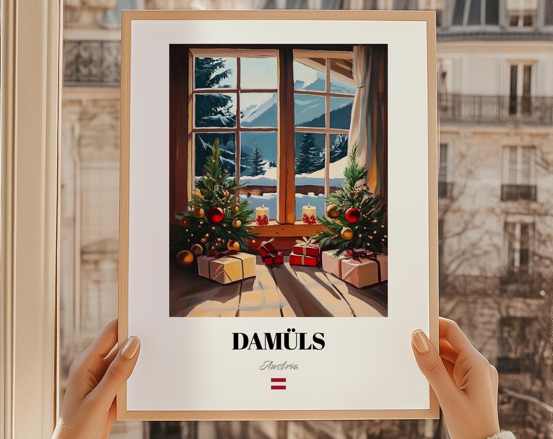Damls Austria Ski Resort Wall Art Print Poster Christmas Gift