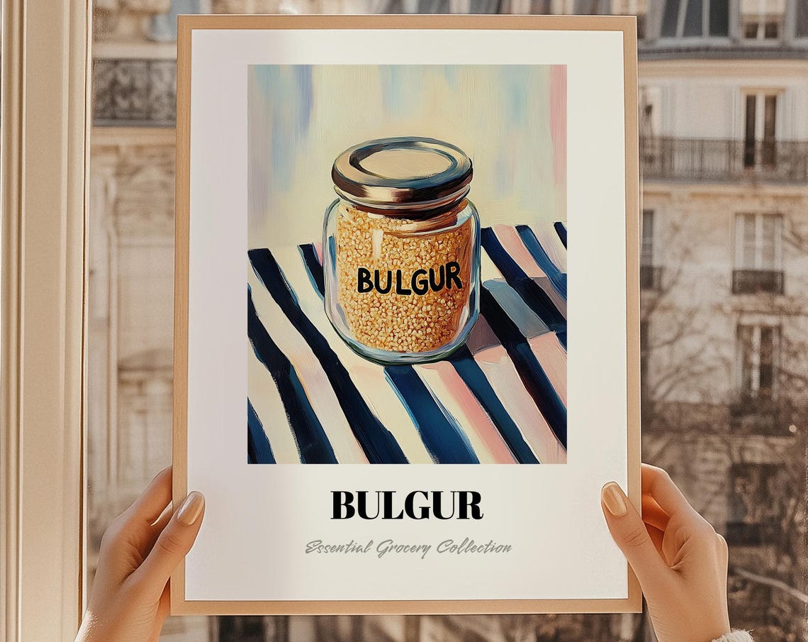 Bulgur Grocery Art Diy Pantry Print Chef Gift Restaurant Wall Decor Kitchen