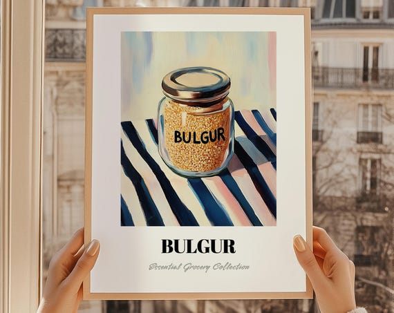Bulgur Grocery Art Diy Pantry Print Chef Gift Restaurant Wall Decor Kitchen