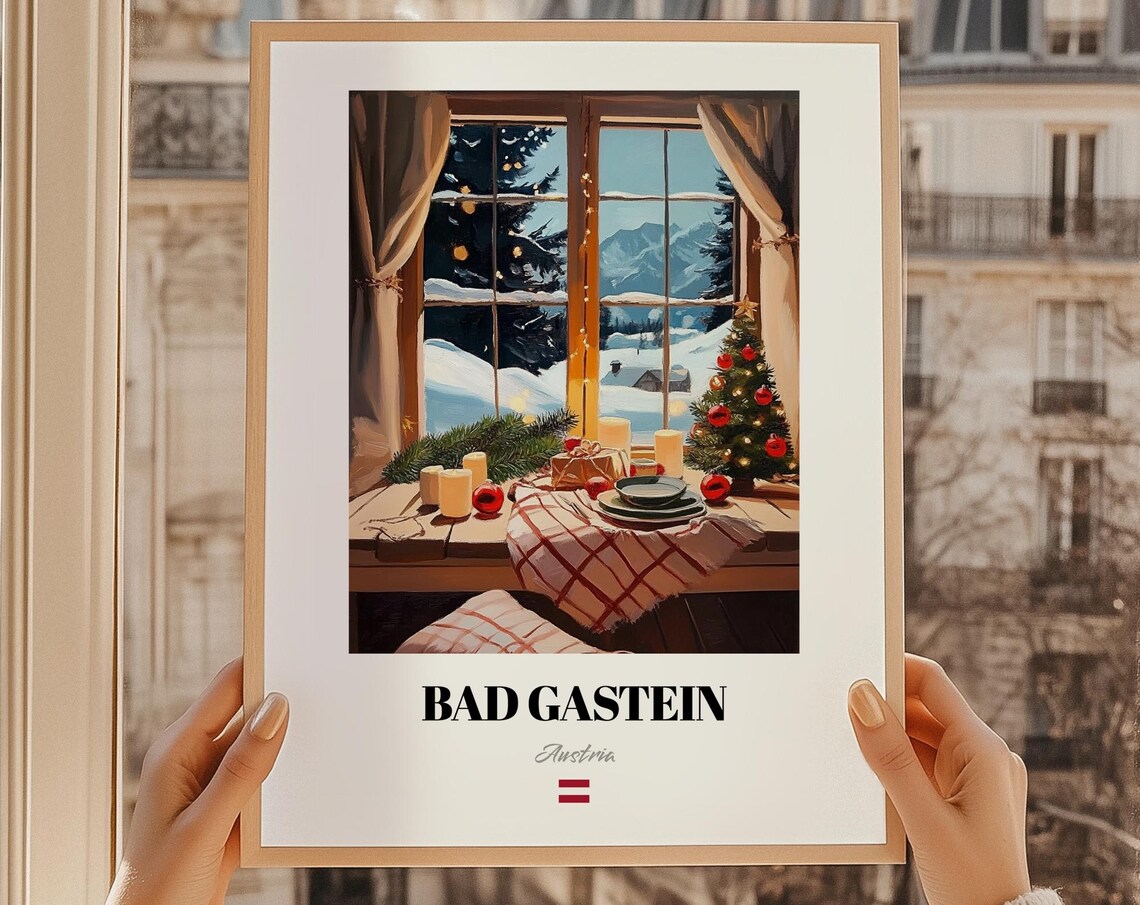 Bad Gastein Austria Ski Resort Wall Art Print Poster Christmas Gift