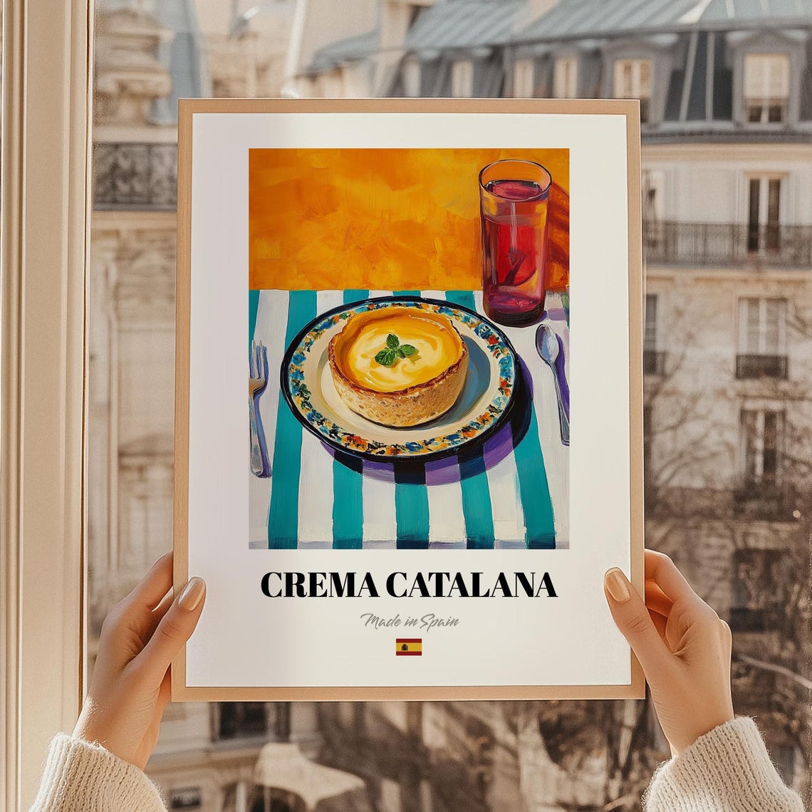Crema Catalana Spanish Custard Dessert Cafe Kitchen Art Poster
