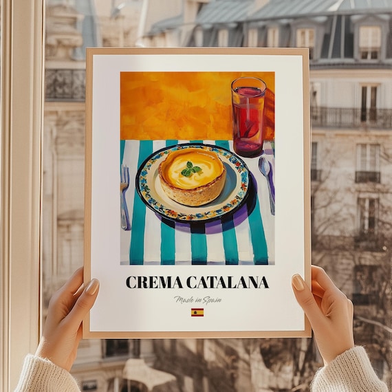 Crema Catalana Spanish Dessert Wall Art Candy Party Pie Recipes Pudding Dining Room Poster