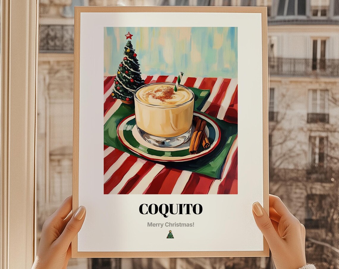Coquito Puerto Rican Coconut Rum Christmas Holiday Drink Poster