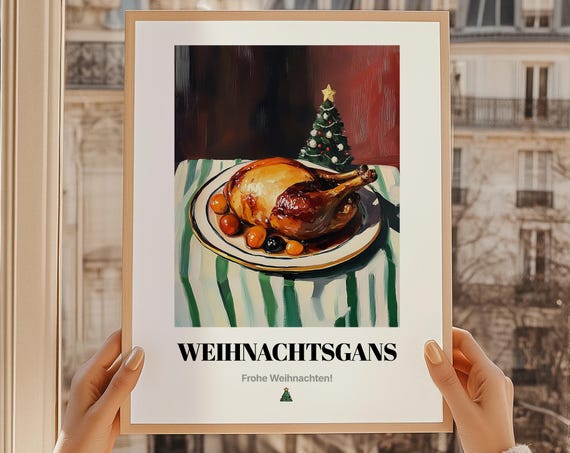Weihnachtsgans Christmas Food Art Print