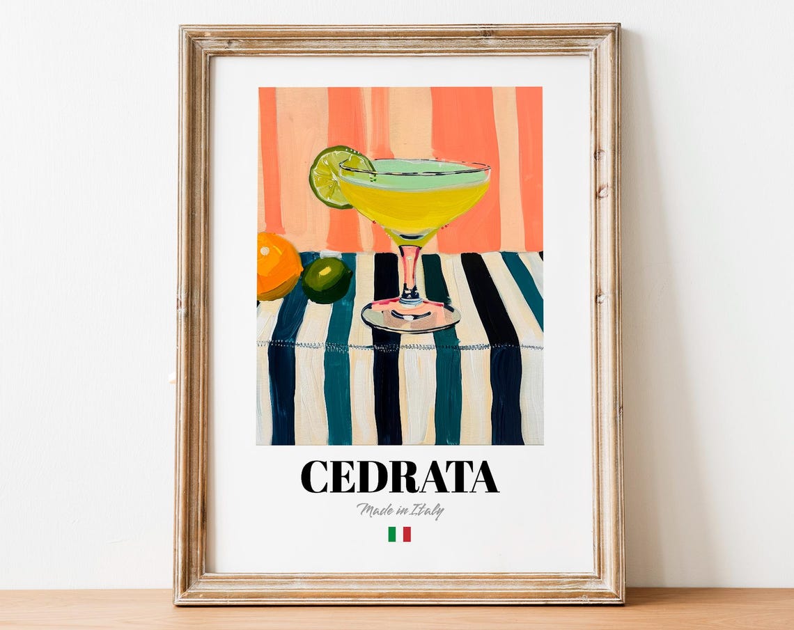 Cedrata Italian Citrus Cocktail Drink Colorful Bar Kitchen Poster