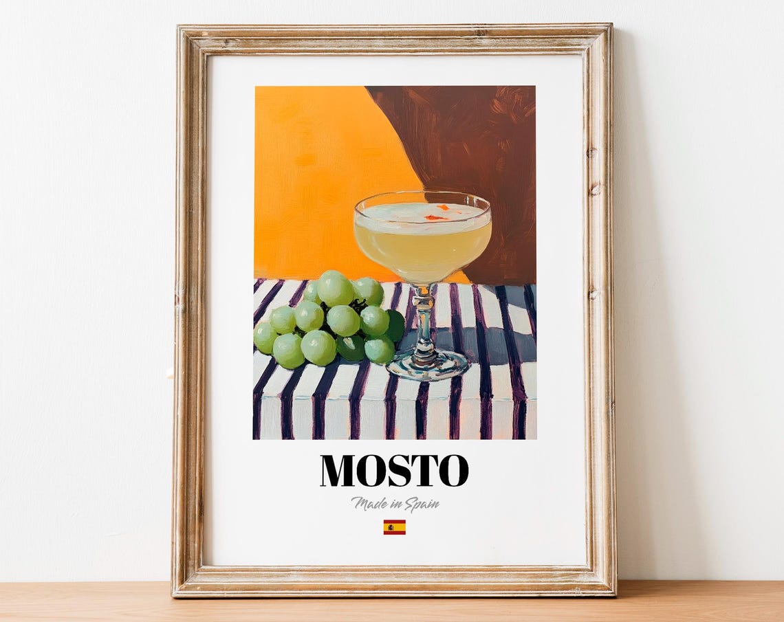 Mosto Spanish Grape Juice Travel Poster Kitchen Bar Decor Art