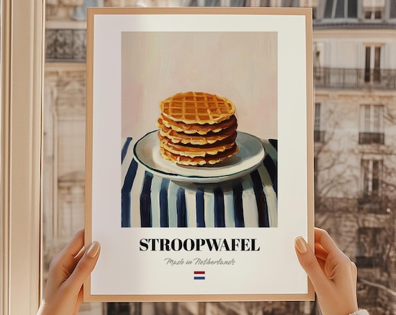 Stroopwafel Dutch Caramel Syrup Waffles Traditional Treat Food Art Poster