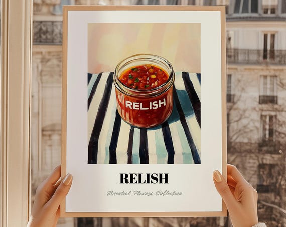 Relish Grocery Art Pantry Print Chef Gift Restaurant Wall Decor Kitchen