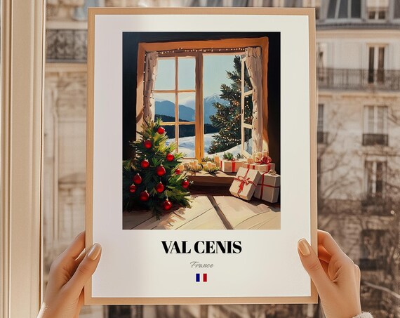 Val Cenis France Ski Resort Wall Art Print Poster Christmas Gift