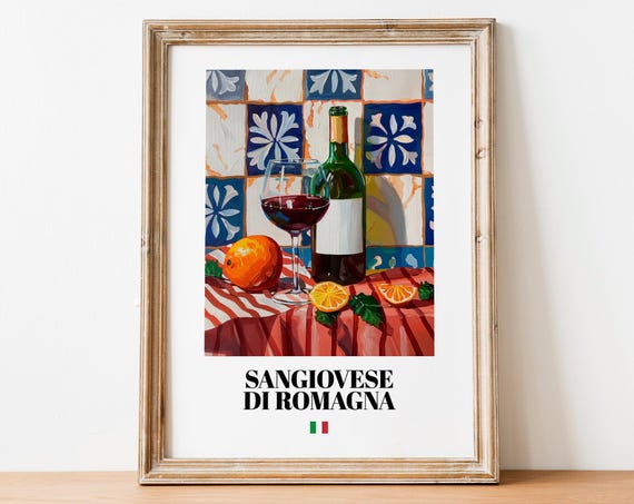 Sangiovese Di Romagna Tile Oranges Citrus Wine Kitchen Art Poster