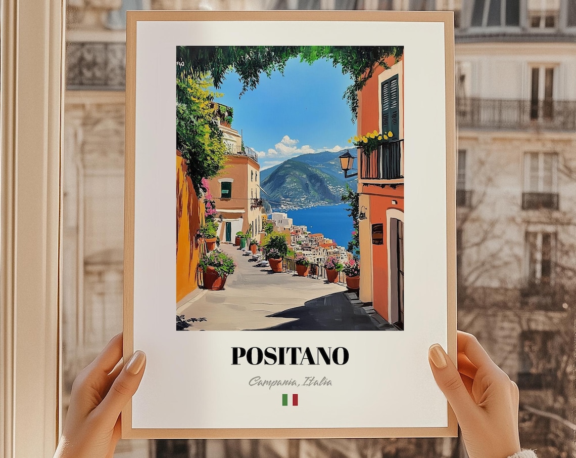 Positano Costiera Amalfitana Italia Travel Poster