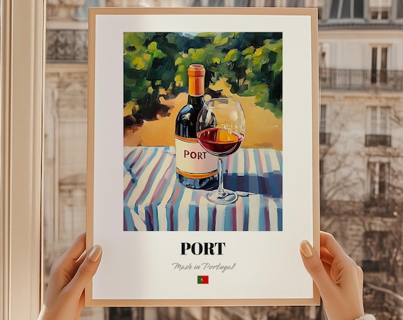 Port Portuguese Wine Poster Portugal Bar Dcor Wall Art Friend Dining Room