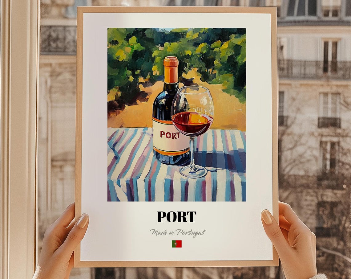 Port Portuguese Wine Poster Portugal Bar Dcor Wall Art Friend Dining Room