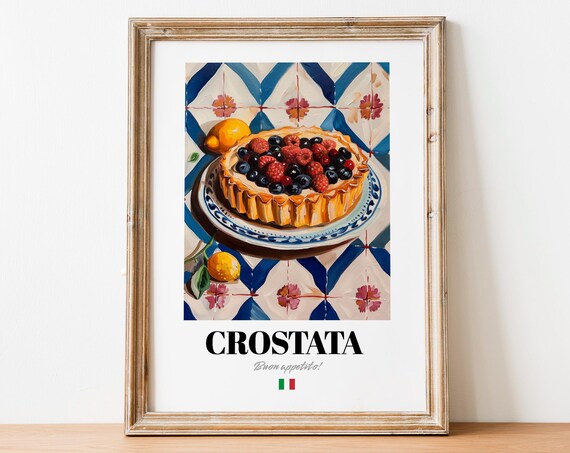 Crostata Wall Decor Italian Tart Art For Sweet Dessert Spaces