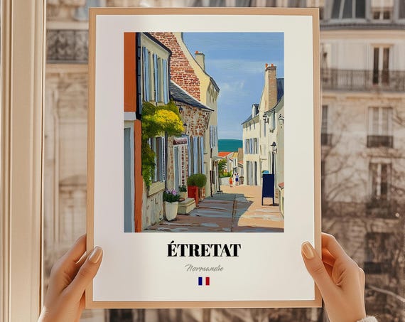 Tretat Normandie France Wall Art Oil Painting Reproduction Print Friend Gift Home Office Decor