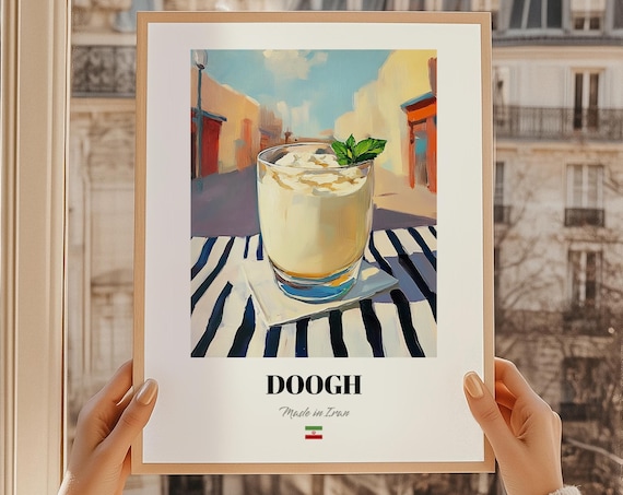 Doogh Iranian Beverage Poster Bar Dcor Wall Art Iran Friend Gift Kitchen