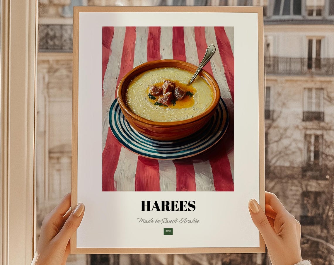 Harees Made in Saudi Arabia Painted Wheat Porridge Food Poster