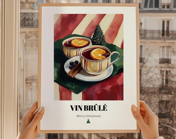 Vin Brl Print Poster Christmas Drink Wall Art Gift Italian
