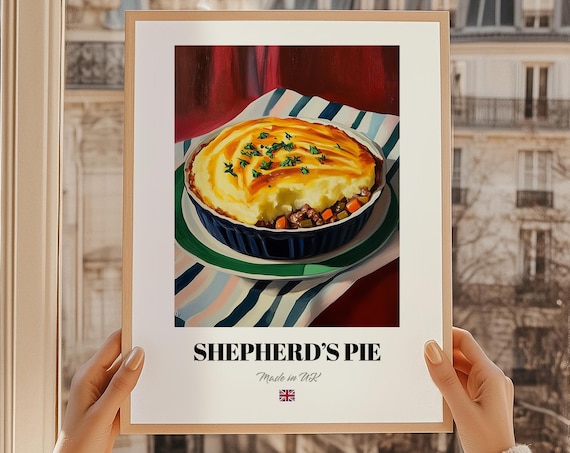 Shepherds Pie British Comfort Casserole Painting Kitchen Food Wall Art