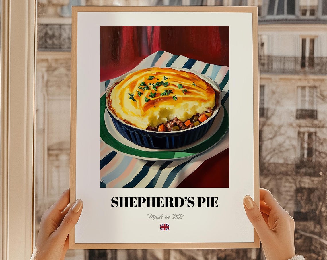 Shepherds Pie British Comfort Casserole Painting Kitchen Food Wall Art