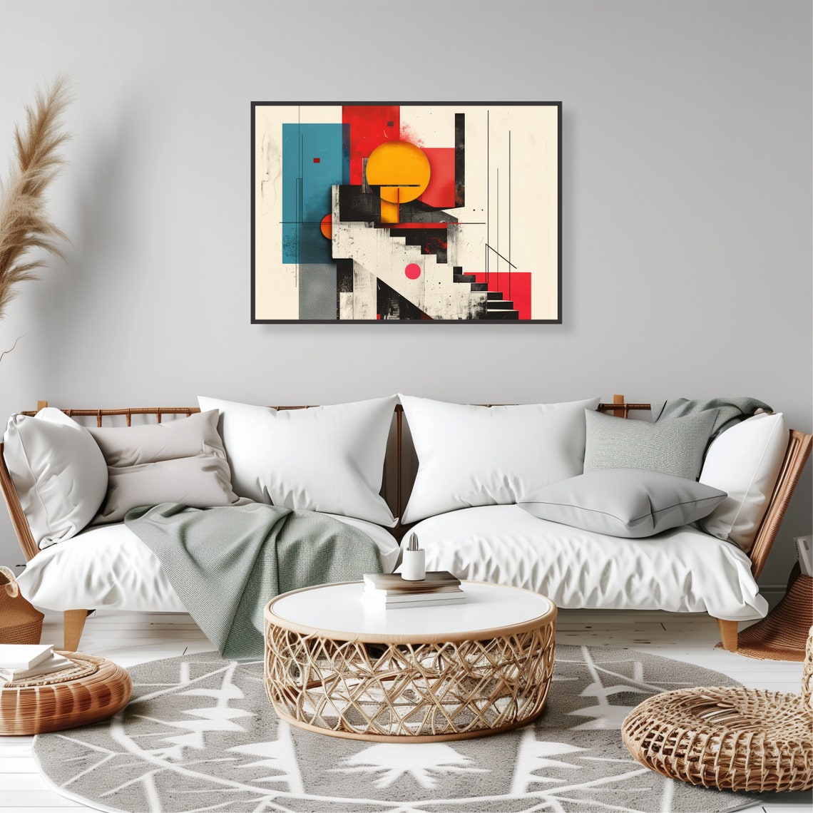 Modern Geometric Art Print Bold Shapes Colors Minimalist Wall Decor Usa Made Museum Quality Unframed - Image 2