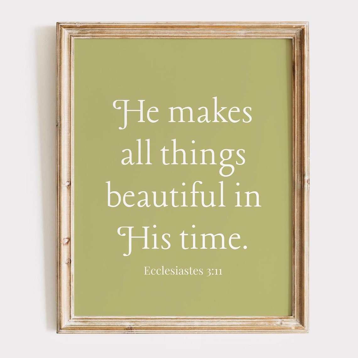 He Makes All Things Beautiful In His Time Ecclesiastes 311 Green Print