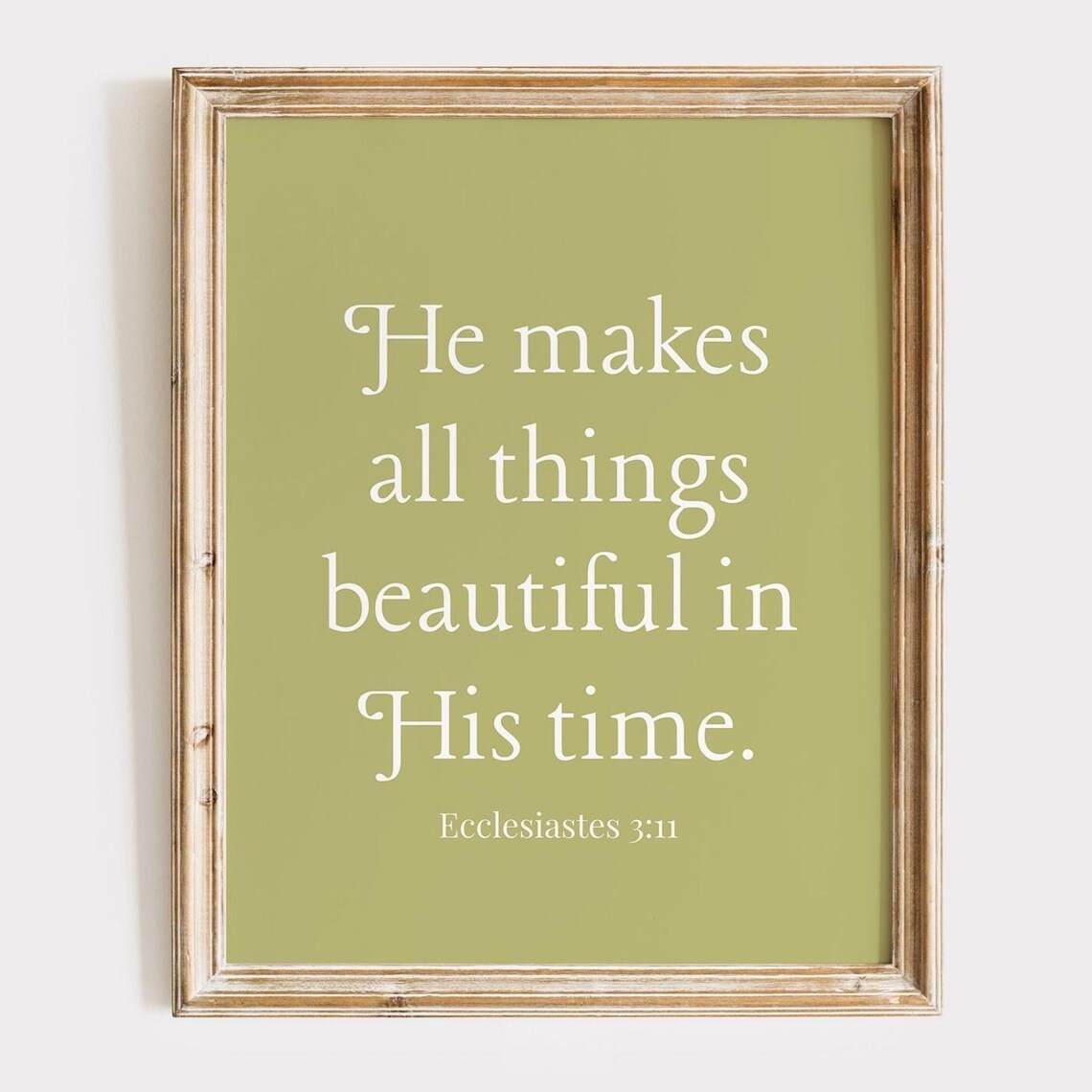 Lime Green Christian Print Minimalist Scripture Art