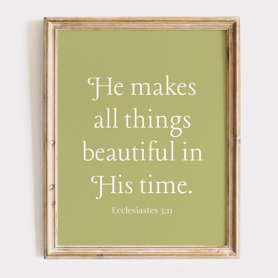 Lime Green Christian Print Minimalist Scripture Art