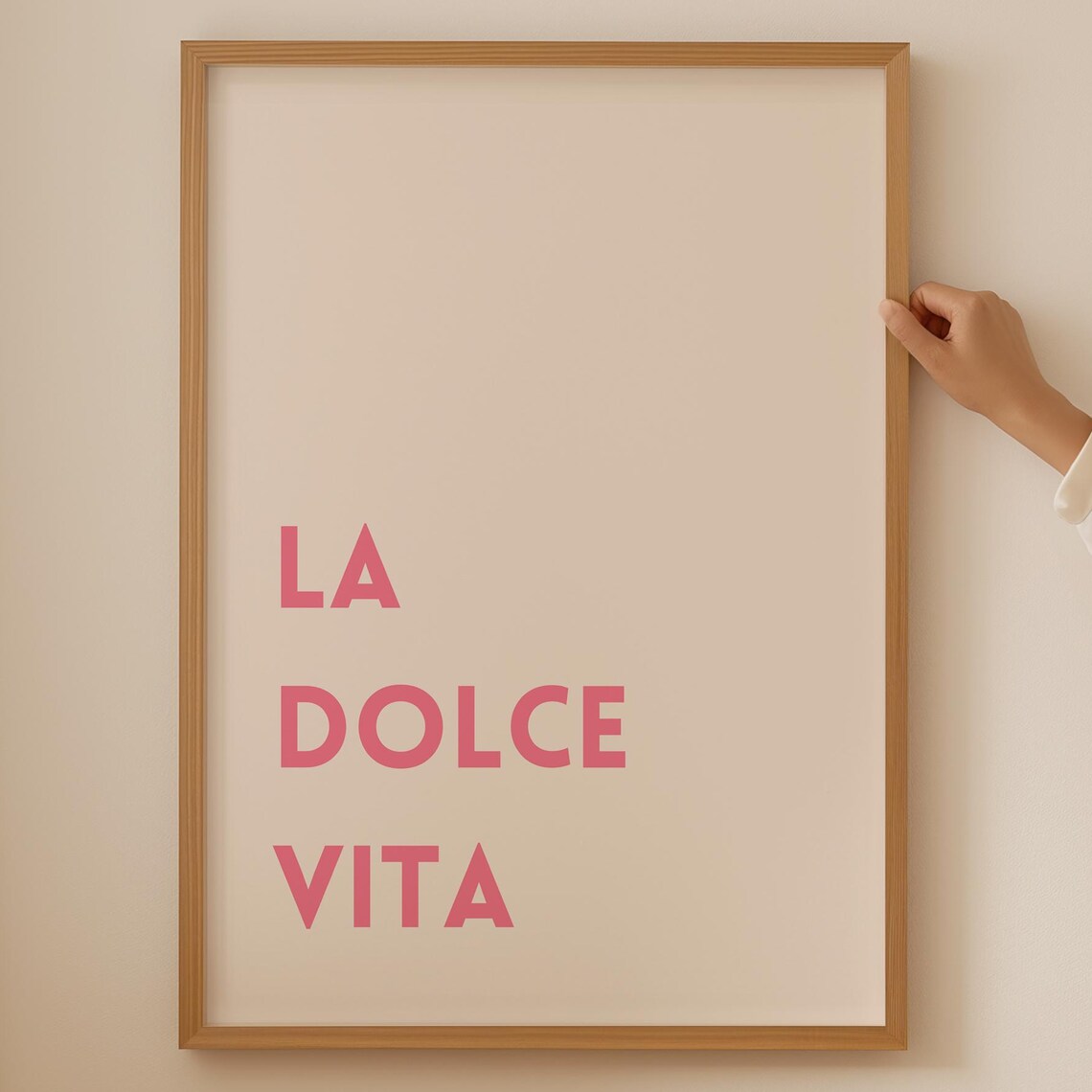 La Dolce Vita Pink Typography Italian Quote Minimalist Art Print