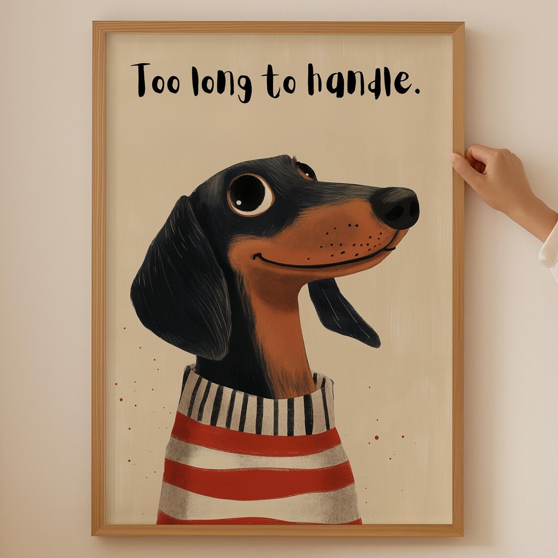 Cute Dachshund Poster, Funky Nursery Bathroom Decor