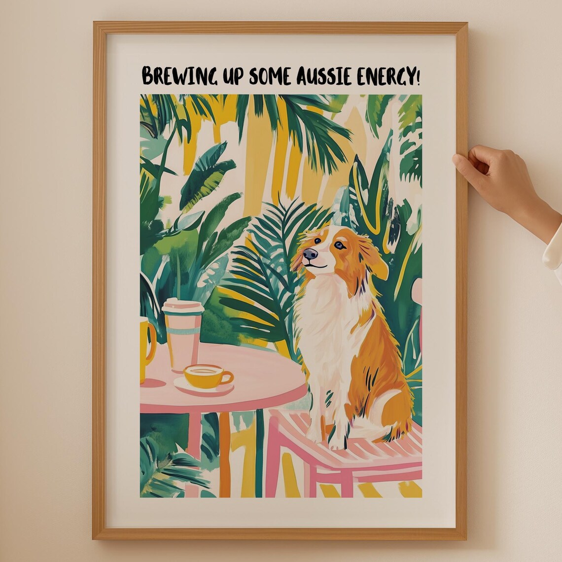 Brewing Up Some Aussie Energy Australian Shepherd Coffee Poster