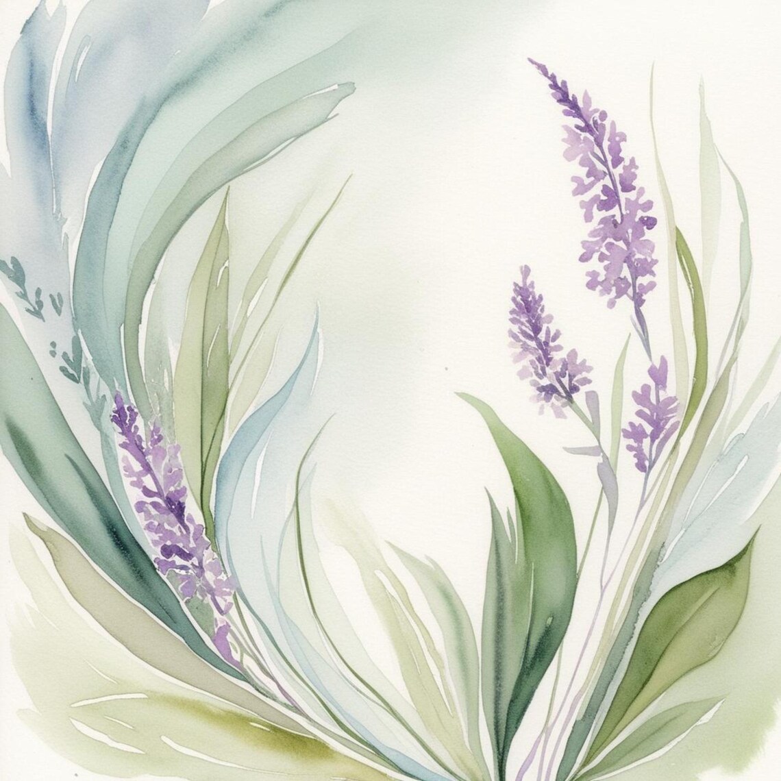 Floral Design With Soft Lines and Colors Poster - Image 3