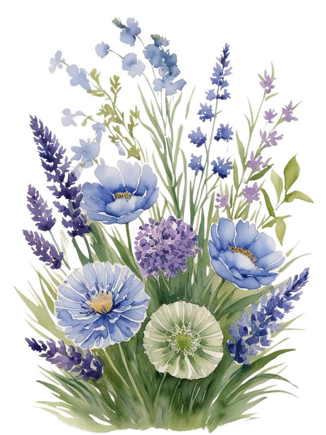 Wildflowers Watercolor Art Print - Image 3