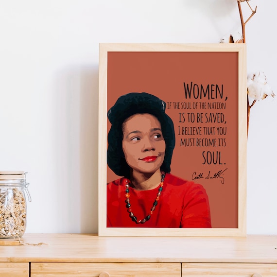 Coretta Scott King Women Must Become Its Soul Quote Portrait Terracotta Poster