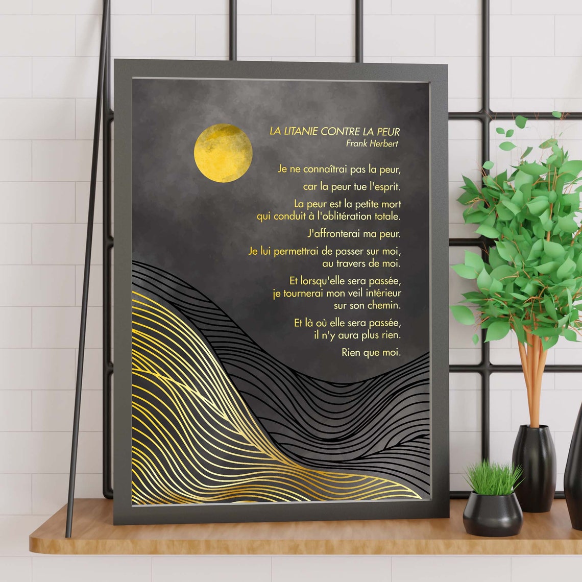 Frank Herbert La Litanie Contre La Peur French Dune Style Poster - Image 2