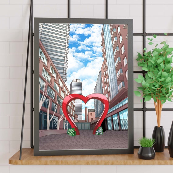 Toronto Distillery District Heart Toronto Prints Toronto Wall Art Poster Illustration Gift Travel Print Physical Print