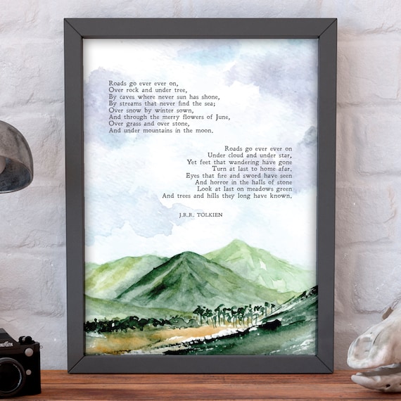Tolkien Quote, Minimalist Nature Walking Song Art Print