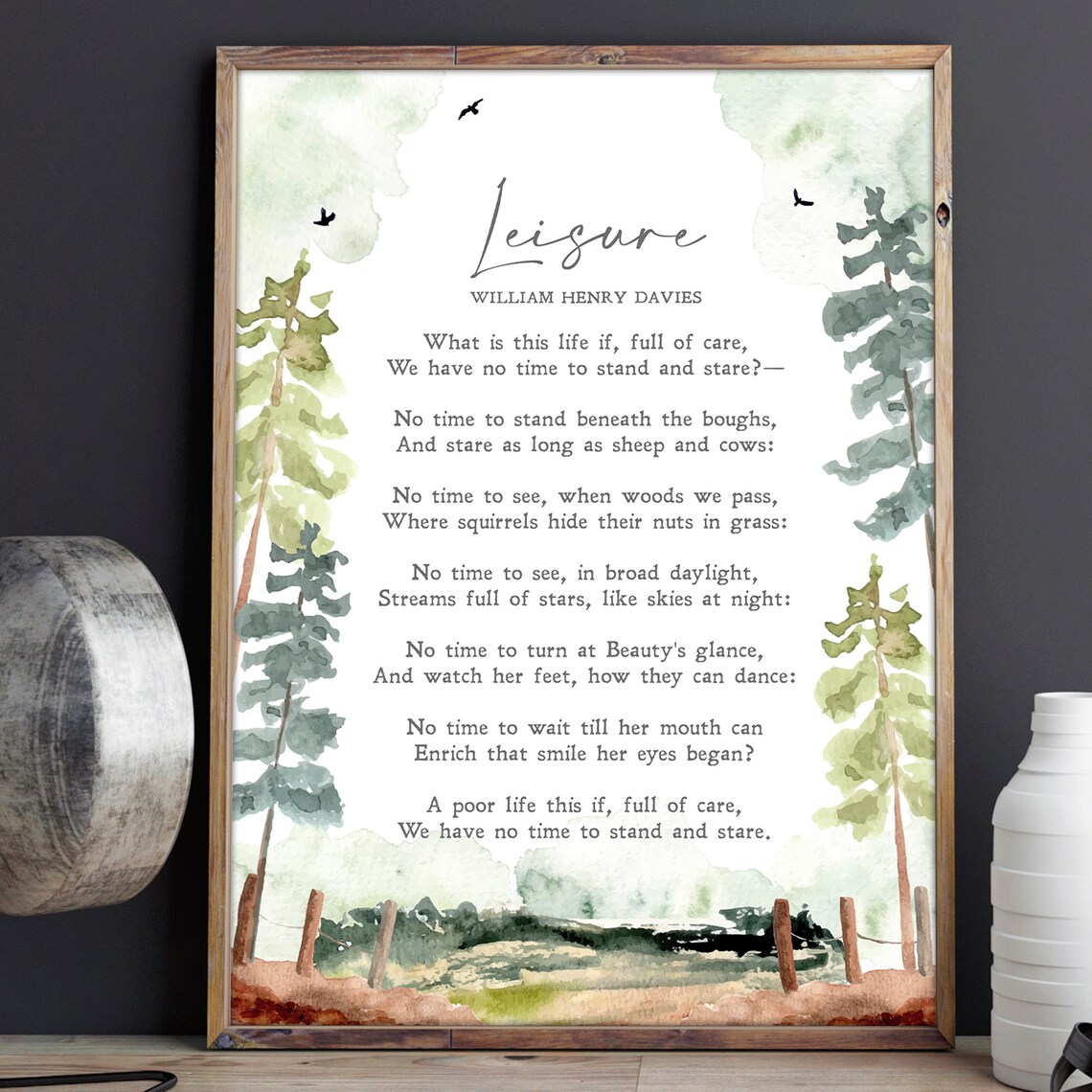 Leisure by William Henry Davies, Minimalist Quote Poster - Image 2