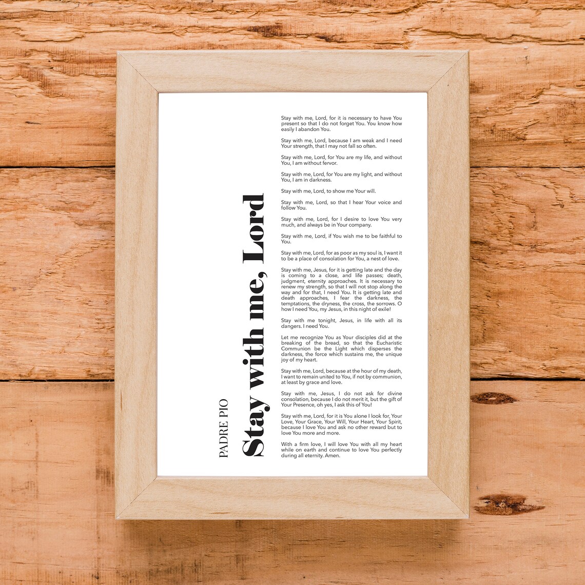 Padre Pio Prayer, Stay With Me Lord Christian Art Print - Image 2