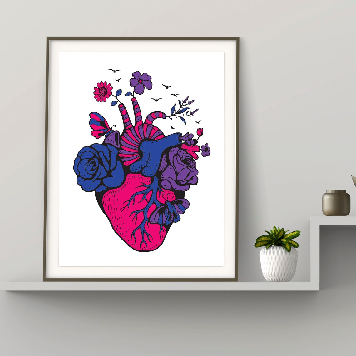 Bisexual Pride Heart, LGBTQ Pride Poster Print - Image 2