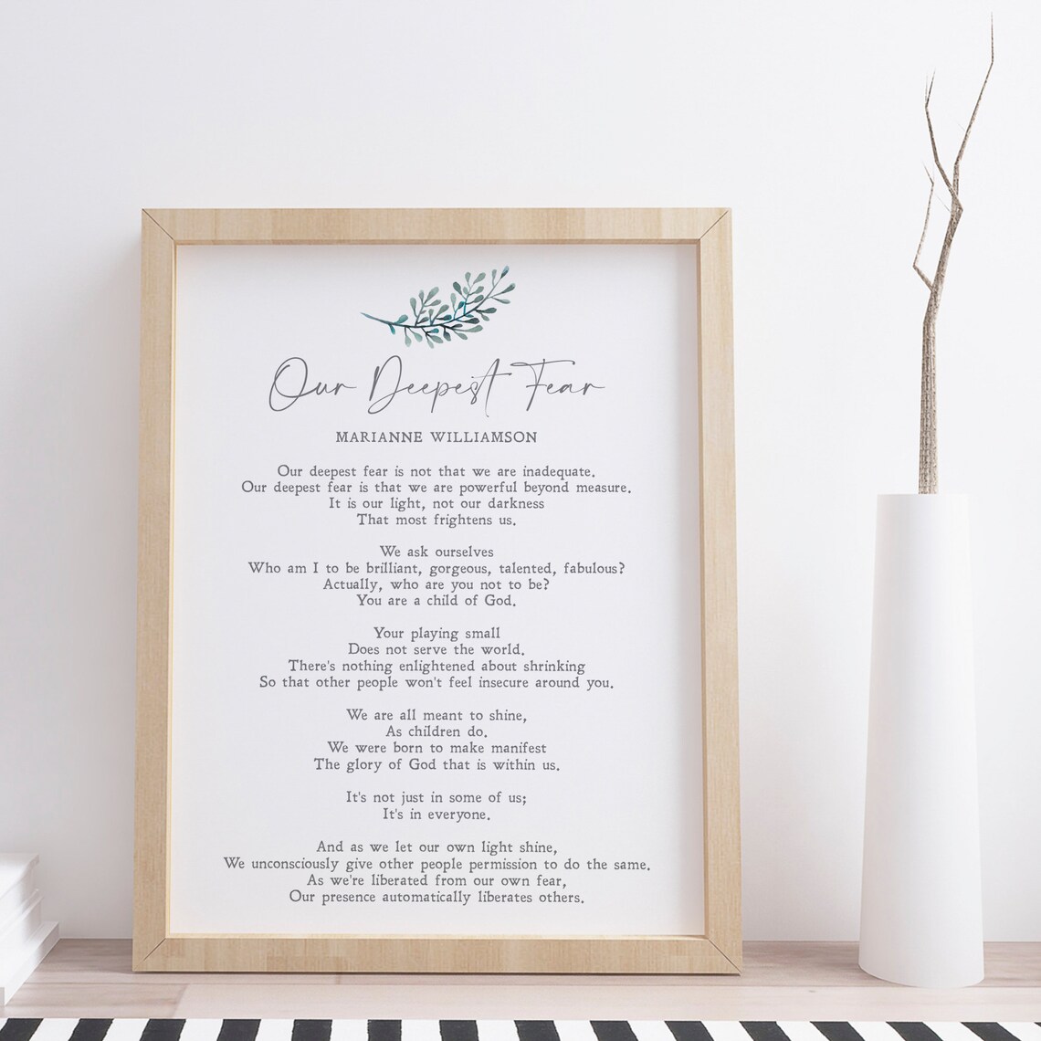 Our Deepest Fear, Marianne Williamson Poem Poster Print - Image 2