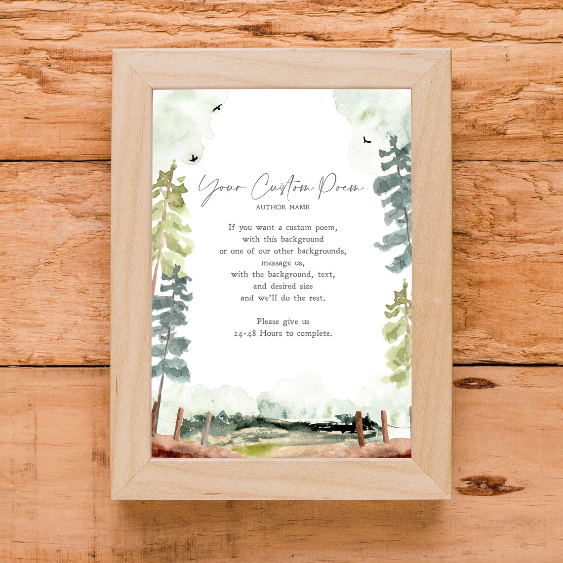 Customized Poem Commission Personalized Poster, Art Print